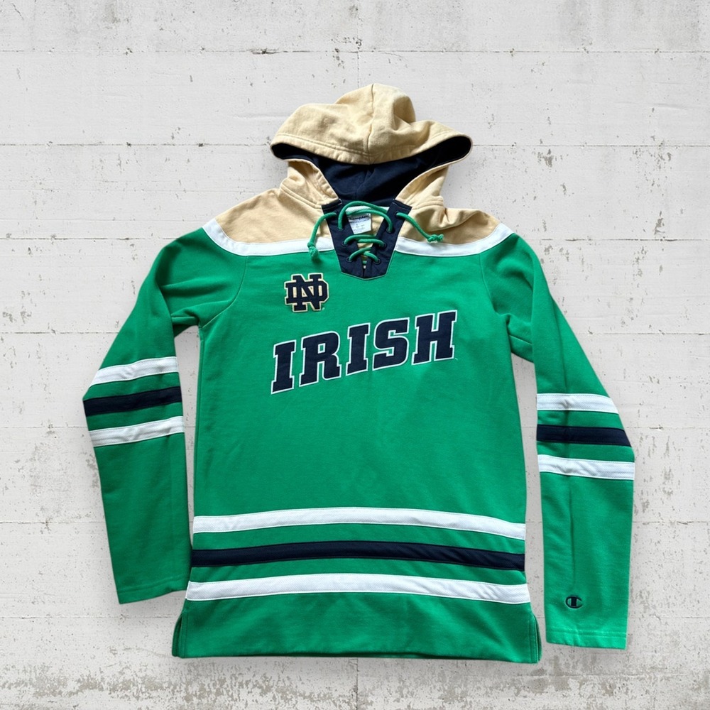 Champion Notre Dame Fighting Irish Hockey Jersey Style Hoodie Men's S